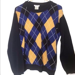 Talbots argyle sweater academia street wear L